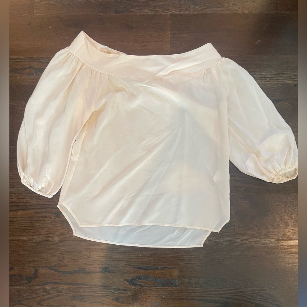 Amanda Uprichard Blush Pink Off Shoulder Blouse | Size Small